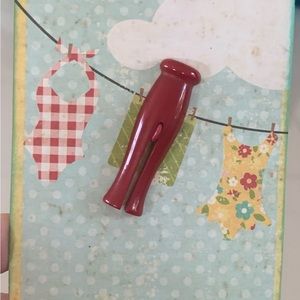 Red Vintage Clothespin Bakelite Realistic Button